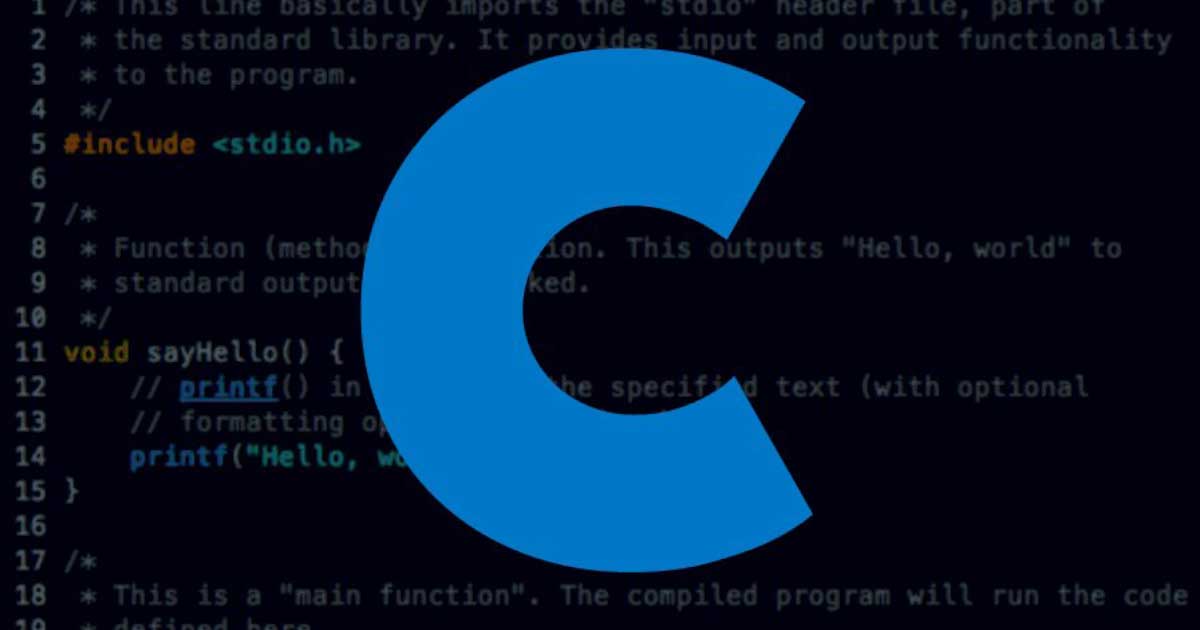 Origin of C language