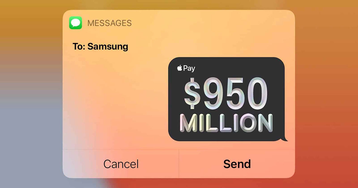 ගිවිසුම්ගත OLED ප්රමාණය මිලදී නොගැනීමෙන් Samsung වෙත USD මිලියන 950ක වන්දියක් Apple සමාගම ගෙවයි