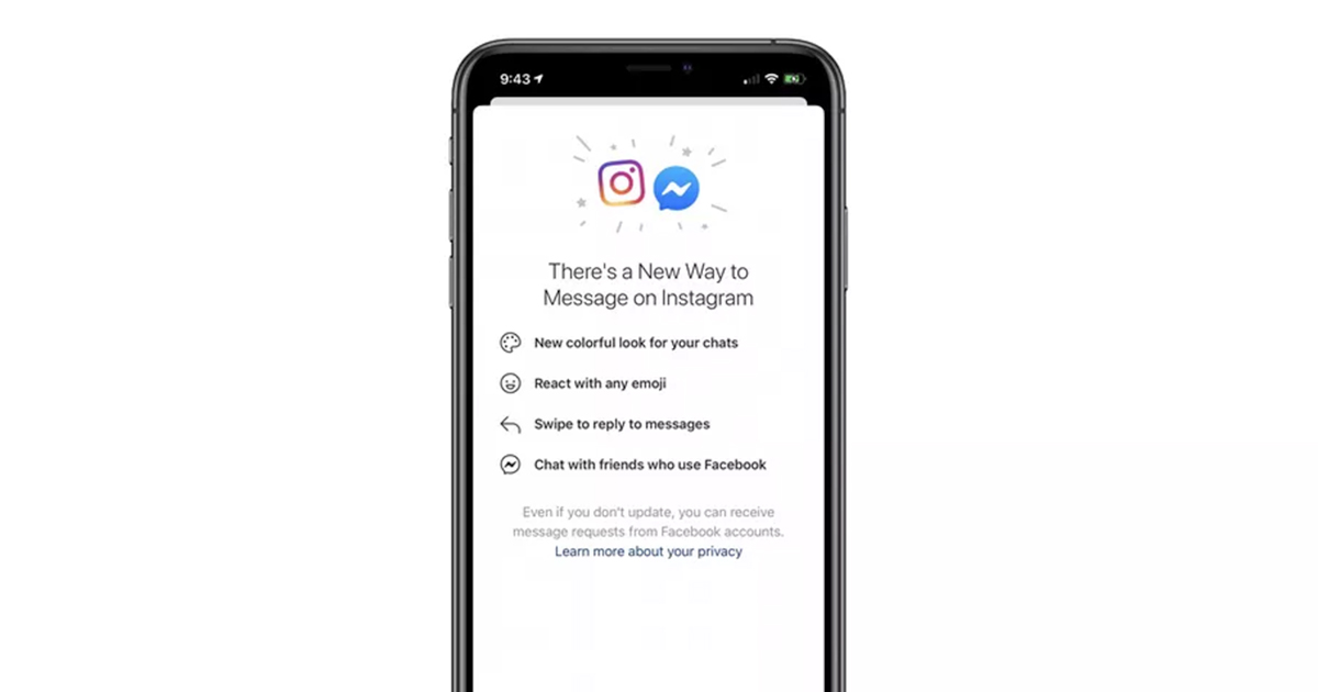 Facebook සමාගම විසින් ඔවුන්ගේ Instagram සහ Messenger යන සේවාවන් ඒකාබද්ධ කරයි