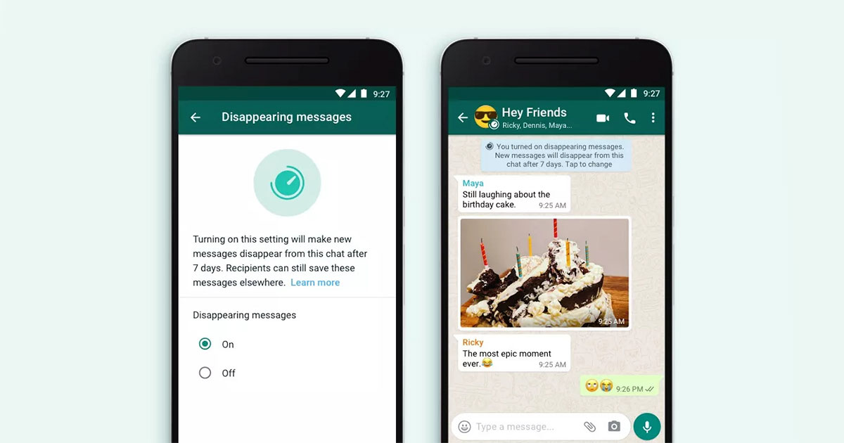 WhatsApp සඳහා disappearing messages නිල වශයෙන් හඳුන්වා දීමට Facebook ආයතයන කටයුතු කරයි