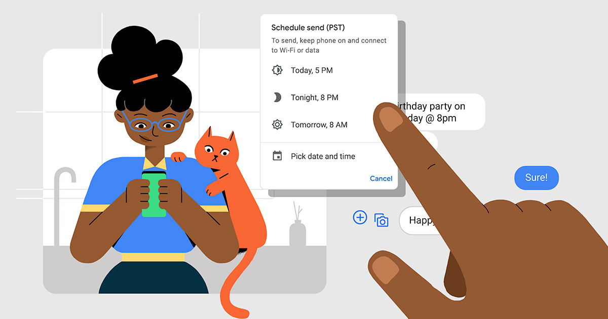 Google Messages සඳහා Message Scheduling ලබා දීමට Google සමාගම කටයුතු කරයි