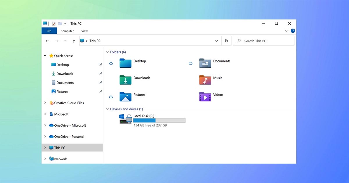 Windows 10 File Explorer icons අලුත් වෙයි