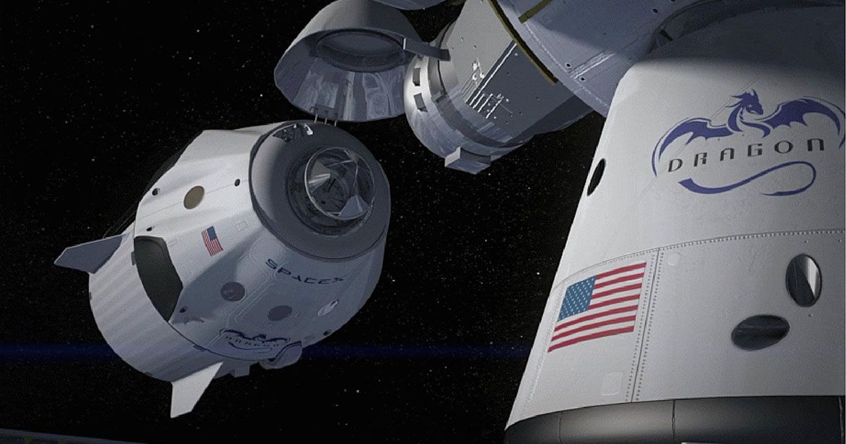 SpaceX සමාගම Dragon crew ship එක භාවිතා කරමින් අන්තර්ජාතික අභ්යවකාශ මධ්යස්ථානයට ගගනගාමීන් දියත් කරයි