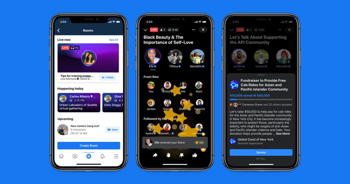 Clubhouse වලට සමාන Live audio rooms සහ Podcasts පහසුකම් Facebook විසින් ලබා දේ