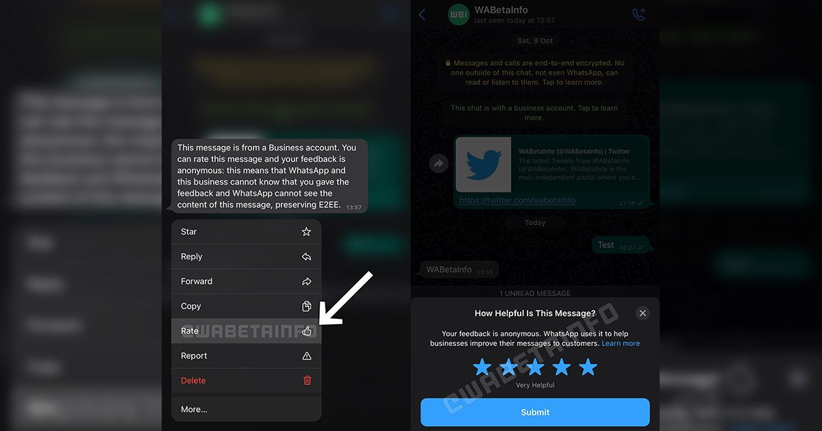WhatsApp Business හරහා ලැබෙන පණිවුඩ සඳහා Message Ratings පහසුකම ලබා දීමට සූදානම් ​වේ