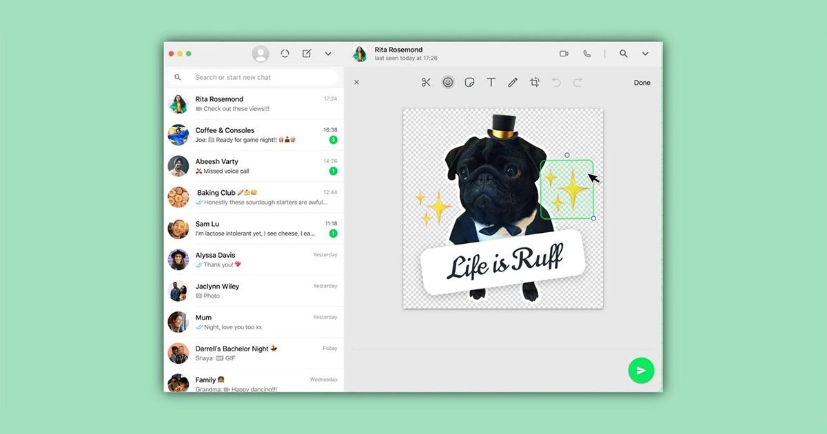 WhatsApp web හර​හා sticker නිර්මාණය කල හැකි පහසුකමක් හදුන්වා දීමට සූදානම් ​වේ