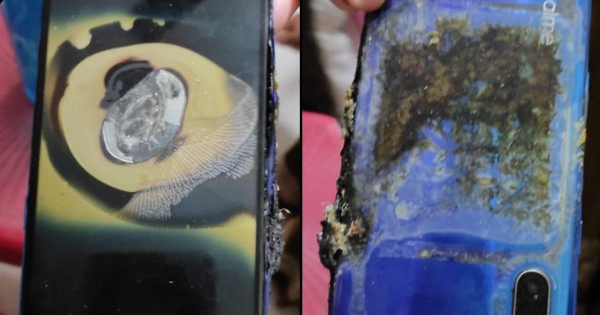 Realme XT ජංගම දුරකතනයක් භාවිතා කරමින් සිටියදී පුපුරා යයි