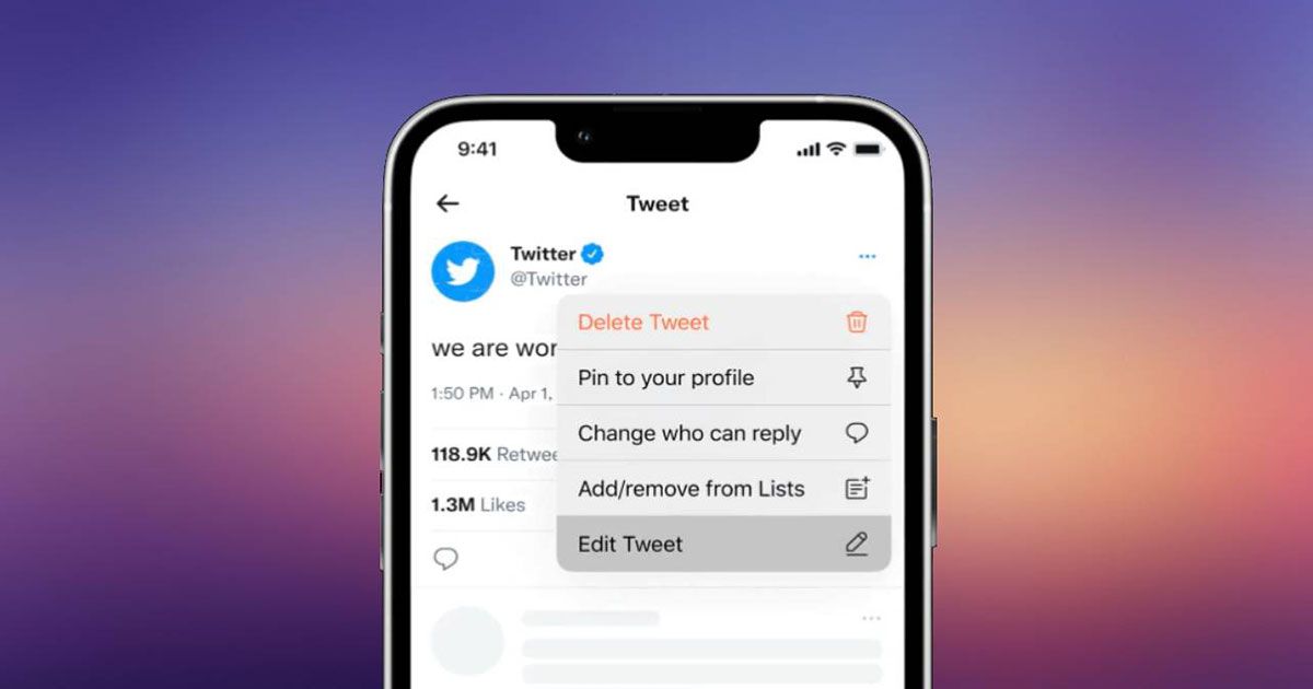 Tweets edit කිරීමේ පහසුකම ලබා දීමට තමන් සූදානම් වන බ​ව Twitter සමාගම විසින් නිල වශයෙන් දැනුම් ​දේ
