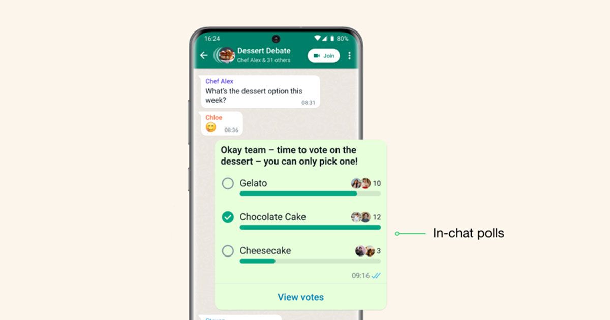 Android සහ iOS පරිශීලකයන්ට WhatsApp Polls විශේෂාංගය නිකුත් කරයි