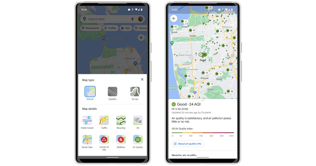 Google Maps භාවිතා කර ඕනෑම ප්‍රදේශයක Air Quality එක නිරීක්ෂණය කරන්නේ මෙහෙම​යි