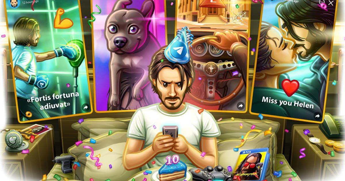 Telegram දසවන උපන්දිනය වෙනුවෙන් එන Stories