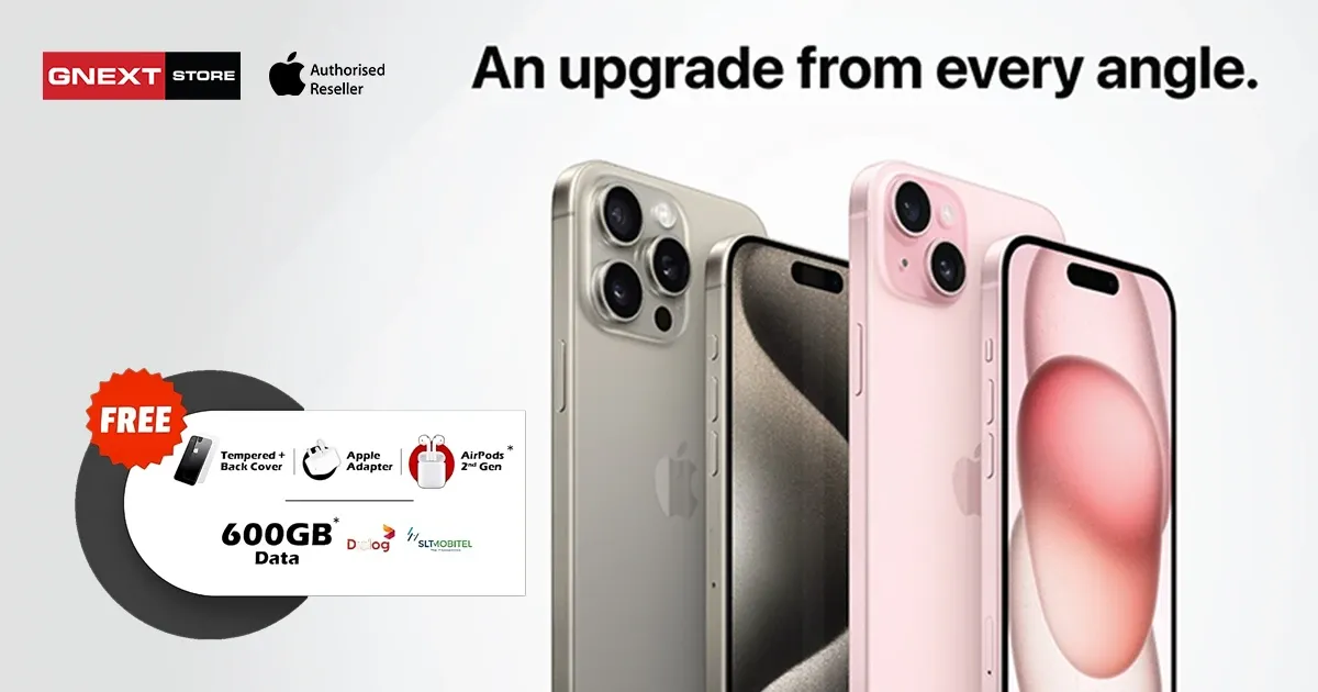 Gnext වෙතින් iPhone 15 series එක මිලදී ගන්නා අයට සිත් ඇදගන්නා සුළු දීමනා රැසක් ලබා දීමට කටයුතු කර​යි