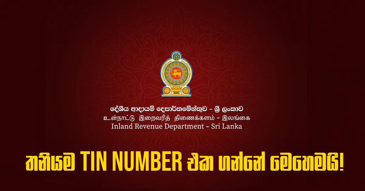 මේ දවස් වල හැමෝම කතා වෙන TIN එක, තනියම ගන්නේ මෙහෙම​යි