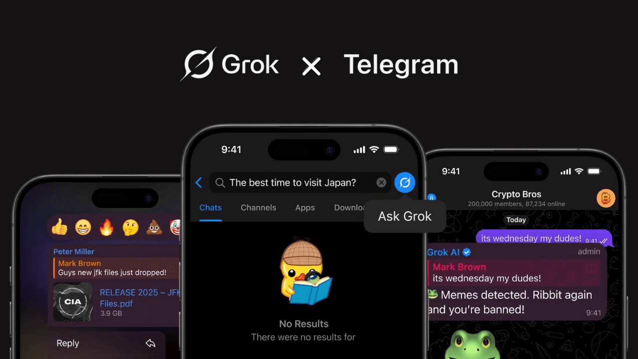 Telegram සහ xAI හවුල: Grok AI Chat Bot බිලියනයකට වැඩි Telegram පරිශීලකයන්ට