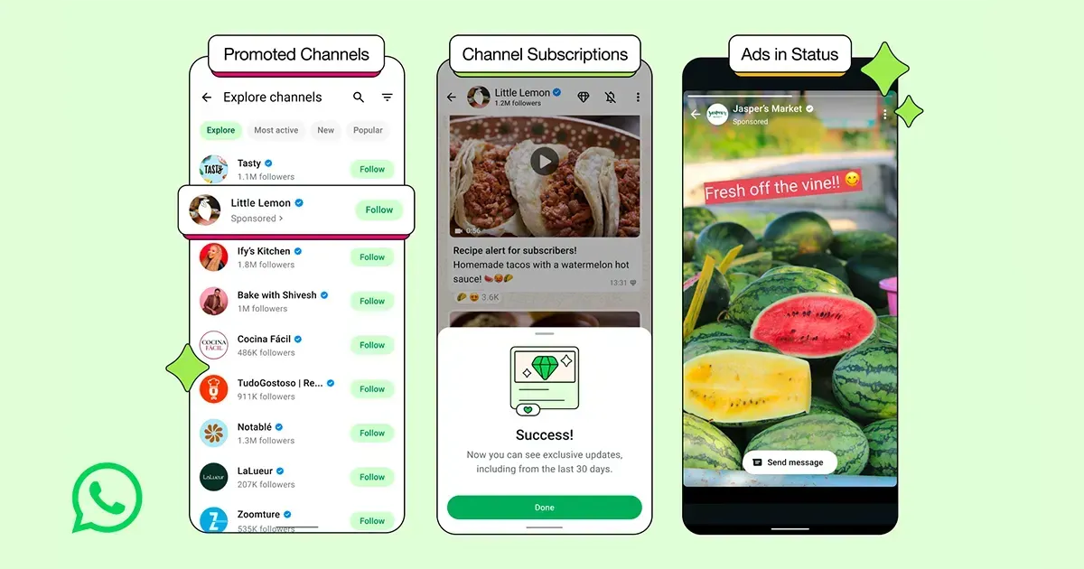 WhatsApp සඳහාත් වෙළඳ දැන්වීම්
