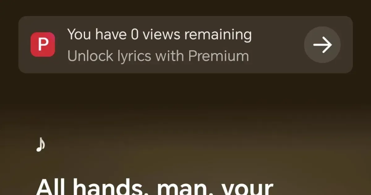 YouTube Music Lyrics සඳහා දැන් Premium Subscriptions අනිවාර්ය වෙයි